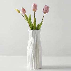 TEMU 1pc 노르딕 화이트 플라스틱 화분 - 꽃 선물, 생일, 졸업식에 이상적, 튤립 및 기타 줄기에 완벽, 생일 | 화분 | 부드러운 마감