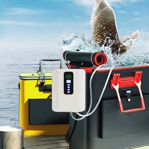 TEMU 더블홀 더블튜브 더블스톤 USB 충전식 수족관 에어펌프 키트, 5L/분 공기량, 4W 무소음 산소 펌프, 에어 스톤 포함, 반자동 어항용 에어레이터, ≤36V 작동 전압, 실내외 사용 가능, 리튬 배터리 구동, 야외 낚시에 이상적
