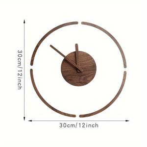 TEMU 1개, 나무 조각 포인터가 있는 원형 아크릴 벽시계, 조용한 비틱, 배터리 작동 (1 AA), 침실, 가정, 사무실용 장식 시간piece|벽시계|벽시계