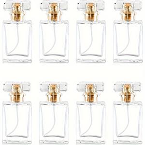 TEMU 8개입 30ml 우아한 유리 향수 분무기 - 리필 가능 & 휴대용 투명 스프레이 병, 미세한 미스트, PVC 무함유, 여행 및 샘플 보관에 적합
