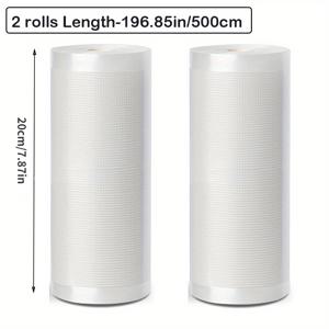 TEMU 2롤 5m BPA 프리 진공 밀봉 백 - 내구성 있는 PET 식품 보관 백, 질감이 있는 표면, 전기 필요 없음, 투명 디자인으로 쉽게 볼 수 있음, 과일, 채소 등에 완벽함, 진공 밀봉 기계, 수비드 기계 백, 진공 밀봉 백 롤, 롤에 쓰레기 봉투, 식품용 진공 백, 식품 보관/냉동용 지퍼 백