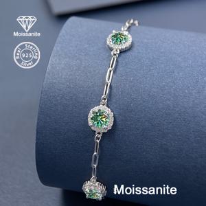 TEMU 925 실버 1.5캐럿 컬러풀 모이사나이트 우아한 여성용 팔찌 - 데일리 웨어, 생일 선물, 할로윈, 크리스마스, 추수감사절, 발렌타인데이, 휴가 파티, 결혼식 및 다재다능한 패션 주얼리