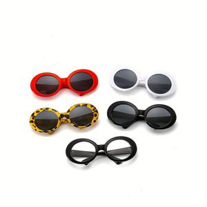 TEMU 5pcs 귀여운 레트로 애완동물 안경, 개 및 고양이용 - 세련된 여름 해변 사진 속 道, 치하와, 포메라니안, 소형 푸들용 보호 안경 - 재미있는 및 독특한 디자인, 고양이 안경, 개 액세서리, 재미있는 디자인, 품질 좋은 안경