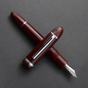 TEMU Jinhao X159 아크릴 만년필, 인체공학적 디자인, 미세한 nib, 분리형 뚜껑, 40MM, 은색 액센트, 사무실 및 사무용품용, 빨간색