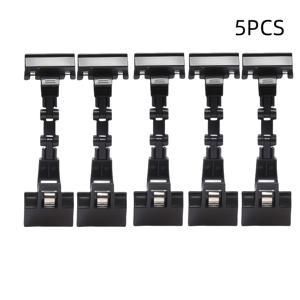 TEMU 5개 조절 가능한 이중 헤드 회전 클립 - 내구성 있는 PVC 재질, 검정색, 접이식 종이 및 캔버스용, 컴퓨터 모니터 및 드로잉 보드에 적합한 종이용 클립