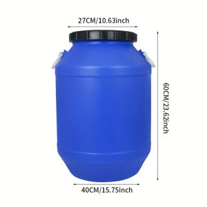 TEMU 60L 대용량 HDPE 플라스틱 버킷, 뚜껑 및 손잡이 - 테이프, 화학성, 제조, 의료, 정원 및 실험실 용도로 적합