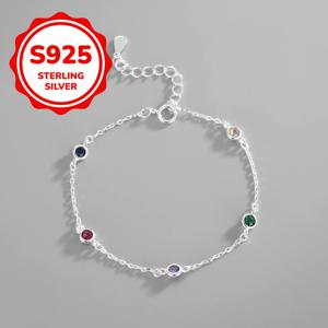 TEMU 1개 여성용 스타일 웨딩 시즌 S925 실버 팔찌, 1.5g 무게 다색 합성 지르코니아 스톤, 데일리/웨딩/파티 착용에 완벽