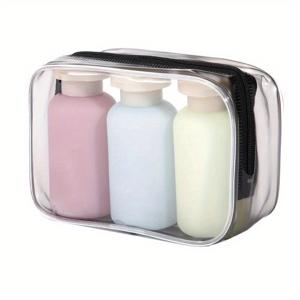 TEMU 3개입 100ml BPA 프리 실리콘 여행용 병, 누수 방지 스퀴즈 뚜껑 - 저자극성, 샴푸, 컨디셔너, 로션 등을 위한 휴대용 용기 - 압착 가능, 세척이 쉬운 필수품 세트, 여행 필수품 | 압착 가능한 병 | 내구성 있는 실리콘