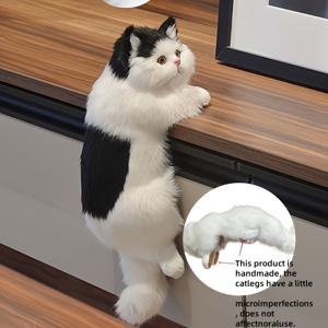 TEMU 1pc 현실적인 수제 레진 플러시 고양이 장난감 - 다용도 실내 및 실외 애완 동물 장식, 가정 및 파티 선물에 이상적, 전기 없음, 11.81x7.87x5.91 인치, 가벼운 160g