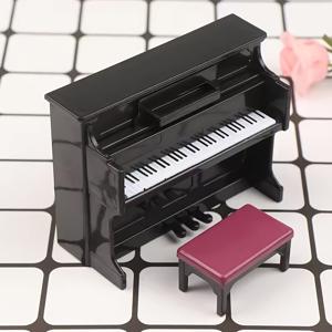 TEMU 1개 미니어처 블랙 피아노, 의자 및 악보 포함, DIY 장식 키트, 랜드스케이프 아트 장식용, 창의적인 공예품 선물, 피아노 액세서리, 시뮬레이션 피아노, 미니 모델, 피아노 액세서리