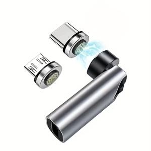 TEMU 회전형 자석형 Type-C USB 어댑터 - 66W 고속 충전을 지원, 다색, ABS 소재, 편리한 충전을 위한 360° 회전, 배터리 포함되지 않음, 충전 | 회전형 커넥터 | 내구성 있는 ABS, USB Type C