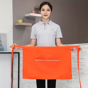 TEMU 작업, 비즈니스, 카페, 공예, 유니폼에 적합한 대형 포켓이 있는 클래식 시리즈의 검은색 자두 빨간 커피 색상 허리 앞치마