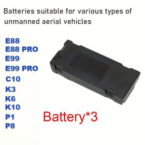 TEMU 드론용 고성능 배터리, E88, E99, K6, K10, K12, K13용 3.7V 대용량 충전식 리튬 폴리머 배터리 - 초장시간 비행 시간, 드론용 이상적인 선물, 내구성이 뛰어난 드론 배터리 | 컴팩트 드론 배터리 | 충전식 배터리, 드론 배터리 교체|드론