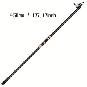 TEMU MINGWO 60KG MAX 드래그 롱 레인지 탄소 섬유 낚시대 - 빠른 액션 경량 3.6m/4.2m/4.5m 염수 및 신수 트롤링 낚시대, 인간적인 핸들, 블랙 & 골든 액센트, 바이트 낚시용, , 부활절, 어머니의 날 선물, 염수 낚시 장비, 세련된 디자인, 내구성 있는 구조