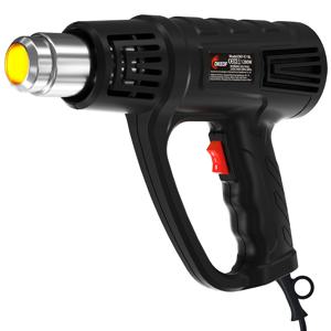 TEMU 데케오토 터보 스피드 히팅 건 싱글 유닛/5노즐 마스터 세트 | 100-600°C 스마트 온도 조절 | 1280W 허리케인 파워 | 자동차 필름/홈 리노베이션/산업 포장용 | 유럽 표준 방열 안전 버전