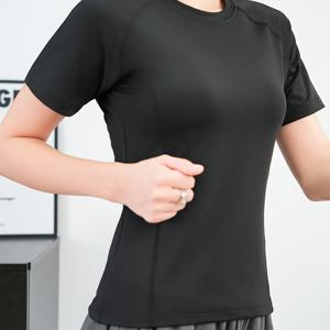 TEMU 여성용 여름 스포티 티셔츠, 빠른 건조 통기성 경량 반팔, 러닝 피트니스 상의, 아웃도어 캐주얼 티, 폴리에스테르, 라운드 넥, 스트레치 니트 원단, 단색