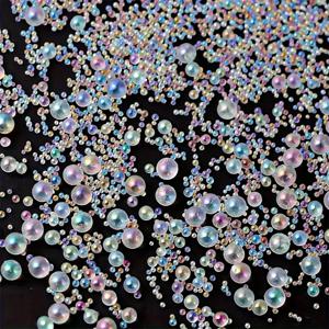 TEMU 20000 유리 버블 비즈 - DIY 네일 아트, 보석 만들기 및 공예 장식용 다양한 크기 (0.6mm-3mm), 네일 아트 용품 | 생동감 있는 비즈 컬렉션 | 다양한 크기 비즈, 네일 아트 장식