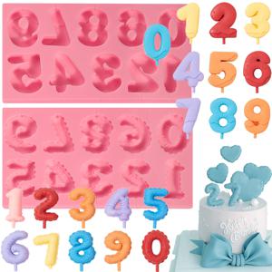 TEMU 2개 실리콘 숫자 몰드 0-9 & 하트 모양 - BPA 프리, 3D 초콜릿, 캔디 및 점토 몰드 케이크 장식, 쿠키, 레진 공예 및 DIY 프로젝트용, 축제를 위한 생동감 있는 색상, 케이크 장식 용품 | 재미있는 디자인 | 내구성 있는 실리콘 몰드, 실리콘 베이킹 몰드