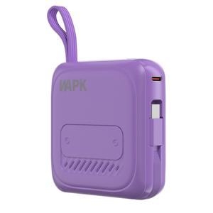 TEMU 와피크 22.5W 고속충전 초소형 미니 보조배터리 M3 10000mAh C타입 PD3.0 QC3.0기내반입 LED 잔량표시 내장케이블|보조배터리