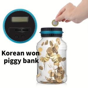 TEMU 1pc 대형 LCD 디지털 코인 카운팅 재 - 대용량, LCD 디스플레이 및 블루 릴이 있는 자동 돈 저장 상자 - 할로윈, 추수감사절 및 크리스마스 선물에 적합 - 코인 수집 장치|슬기로운 코인 보관|내구성 있는 돈 재