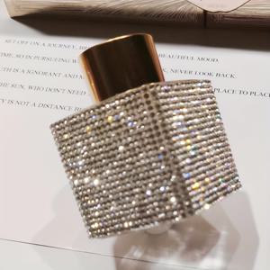 TEMU 럭셔리 50ml 사각 유리 아로마테라피 디퓨저 병 - 우아함, 손세탁 전용, PVC 프리 홈 & 카 데코용, 빈 병, 인레이