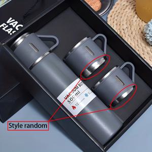 TEMU 1세트 500ml/16.9oz 열전달 보온병, 커피 뜨거운 음료 및 차가운 음료용 스테인리스 진공 단열 병과 컵, 물병 학교 용품