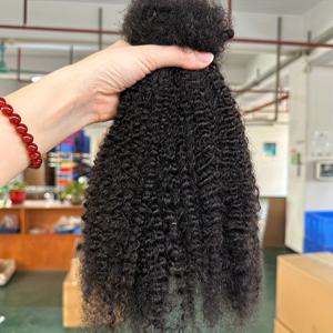 TEMU 아프로 킹키스 벌크 100% 인간 머리카락 내추럴 블랙 컬러 - 16인치 50g 아프로 킹키스 벌크 인간 브레이딩 헤어, 미니 /드레드락 익스텐션/브레이드/락용, 풀 헤드 4팩