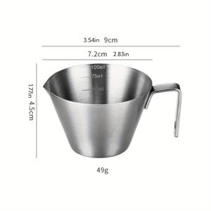 TEMU HANYUE 304 스테인리스 커피 측정 컵 스케일 포함 - 휴대용 도징 컵, 식품 안전 주방 & 레스토랑 필수품, 추출 컵, 100ml