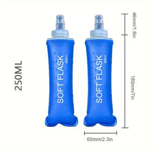 TEMU 소프트 플라스크 200ml - 내구성 있는 TPU, 사이클링 및 러닝용 방수 물병, 카라비너 클립이 있는 접이식 디자인, 야외 스포츠 및 하이킹에 이상적, 야외 수분 공급|접이식 플라스크|안전한 뚜껑 기능