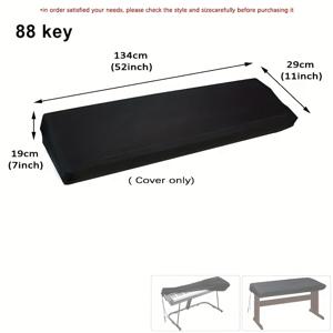 TEMU 1pc 먼지 방지 전자 피아노 커버, 디지털 전자 피아노 키보드 커버에 적합, 61 키 및 88 키 조절 가능한 먼지 방지 및 방수 커버, 끈 및 잠금, 블랙/그린