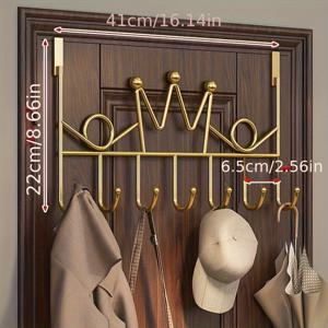 TEMU 1pc 현대 캐스트 아이언 오버 더 도어 걸이대, 벽걸이 드릴 없음 금속 옷걸이, 수건, 목도리 및 아우터웨어 - 침실 홈 스토리지 솔루션, 수건걸이 | 현대 걸이대 | 내구성 걸이대