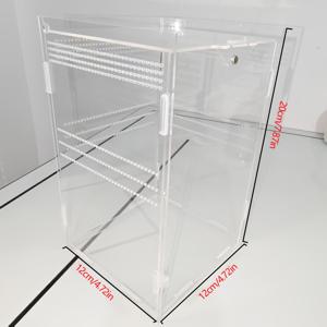 TEMU 고트, 거미, 늑대 거미를 위한 높은 투명성 아크릴 도마뱀 케이지, 탈출 방지 디자인, 번식 및 서식지 탱크, 통기 구멍, 쉬운 조립, 완벽한 애완 동물 선물