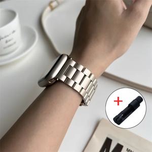 TEMU 스테인리스 스틸 스트랩 애플워치 밴드 45mm 41mm 40mm 44mm 42/46mm 메탈 브레이슬릿 아이워치 시리즈 10 6 SE 울트라 49mm