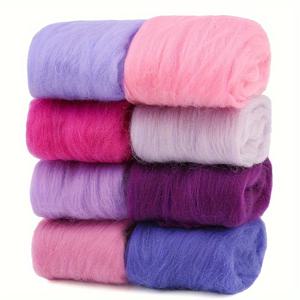 TEMU 니들 펠팅 키트 - 총 80g, 8가지 생생한 색상, DIY 공예 및 핸드 스피너용 천연 울 로빙 원사, 각 10g, 공예 재료, 펠팅 애호가들을 위한