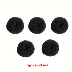 TEMU 5pcs 미니 부늬 헤어 클러스터 세트 - 헤어 탈모용 플라스틱 돈ัท 양말 부늬 - 간단한 스타일 - 홀로우 디자인 - 홈커밍 및 학교로 돌아가는 데 이상적 - 14세 이상에게 적합 - 단색 헤어 링|스타일러