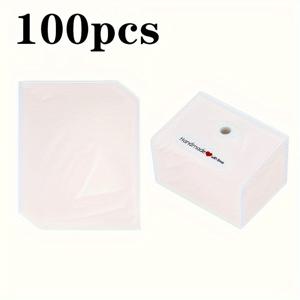 TEMU 100장 팩 쥬얼리 디스플레이 카드 100개의 자체 밀봉 백, 수제 종이 태그, 목걸이, 귀걸이, 헤어 클립, 펜던트를 위한 투명 폴리프로필렌 파우치 - 크래프팅 및 액세서리 포장 용품