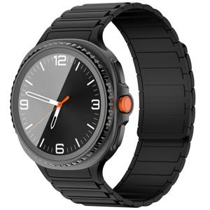TEMU 고품질 자석형 실리콘 시계줄 - for Samsung Galaxy Watch 8 (40mm, 44mm, Classic 46mm) 호환. 무봉제 조절, 듀얼컬러 디자인, 커플용으로 세련된 사이즈로 내구성과 땀방지 기능