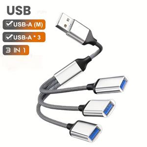 TEMU USB C 허브 3 USB 여형 소켓, 휴대용 컨버터, USB C Y 소켓, 멀티 포트 데이터 충전기 USB-C 분배기 어댑터, OTG 어댑터 멀티 어댑터, USB Type C 허브 확장기 3-in-1 USB 케이블 분배기 아이폰 15, MacBook에 적합, 아이패드 프로 에어, Surface Go, PC, 노트북에 적합