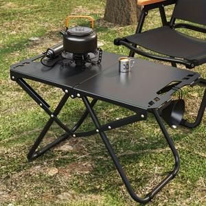 TEMU 휴대용 접이식 캠핑 테이블 - 스토리지 백 포함, 경량 카본 스틸 BBQ 그릴, 네 다리 설계, 야외 캠핑 및 피크닉 & 테일게이트 파티용 컴팩트 디자인, 모던한 내구성 구조|캠핑테이블