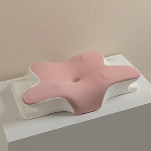 TEMU 1개 나비형 메모리폼 베개, 인체공학적 사타구니지지 슬로우 반동 수면 편안함 이불용 목베개, 등과 옆으로 자는 사람을 위한 세탁기 가능 베개커버|이불|허리보호대|목베개