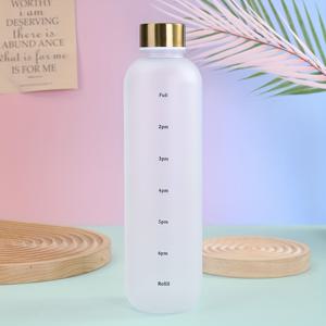 TEMU 【인기 선택】 1000ml 그라데이션 컬러 스포츠 물병, 고온 내성 플라스틱, 누수 방지 및 시간 척도 및 무광 마감, 대용량 휴대용 컵, 피트니스, 컵, 피트니스 물병