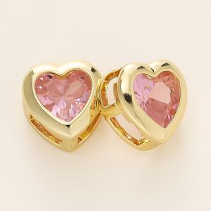TEMU 4개 18K 금도금 브라스 하트형 스페이서 비즈 - 보석 장식, 알러지 없는 DIY 팔찌 목걸이 제작용 소재, 발렌타인데이 선물, 펜던트 액세서리, 피부 친화적 재료, 공예 애호가를 위한 주얼리 만들기 용품