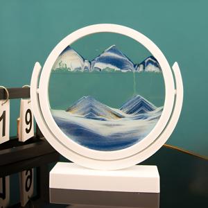 TEMU 3D 유리 모래 예술 - 아름다운 흐르는 모래 그림, 둥근 베이스, 색상, 가정 및 사무실 장식에 이상적, 생일, 휴일, 졸업을 위한 완벽한 선물, 모래 예술 장식