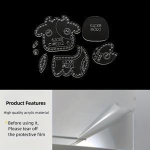 TEMU 7pcs/Set 만화 소 가죽 아크릴 템플릿, 아크릴 DIY 지갑 장식 수공예 패턴 몰드, 가죽 공예 도구 공급품 액세서리 제작 DIY 지갑 제작, 이드, رمضان 선물