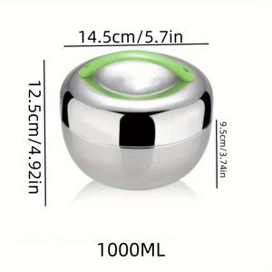 TEMU 1개 스테인리스 벤토 박스 1.0L 열전달 도시락 상자 핫 푸드 런치 박스 휴대용 단열 도시락 상자 사무직 종사자 운전자 여행 캠핑용