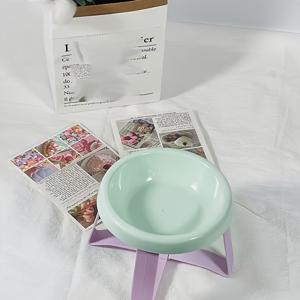 TEMU 1 방수 디자인 고탄성 애완동물 그릇 - 고양이, 강아지 및 토끼용 내구성 있는 플라스틱, 쉬운 청소 가능, 휴대용 경량 급식 , 현대적인 애완동물 액세서리