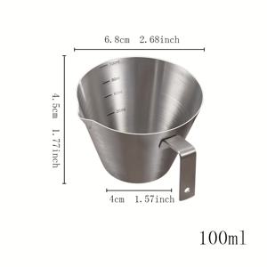 TEMU 스테인리스 스틸 측정 컵, 눈금자 포함 - 100ml & 120ml, 커피 추출 및 우유 거품 만들기에 완벽