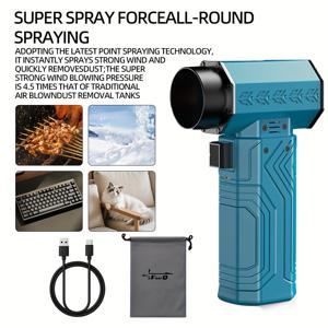 TEMU FOURQ 90000RPM 터보 드라이어 블로우 70M/S 미니 터보 제트 팬 2500*4mahld 브러시리스 모터 생성 블로워 산업용 덕트 팬 자동차|차량용선풍기|서큘레이터선풍기