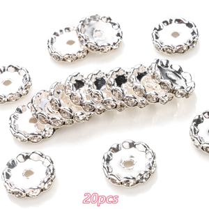 TEMU 20개 네오비비 15mm 투명 라인스톤 스페이서 비즈 - DIY 주얼리 만들기용 웨이브 모양 & 다양한 색상의 반짝이는 , 팔찌, 목걸이, 귀걸이, 열쇠고리 장식용 인공 수정 구슬