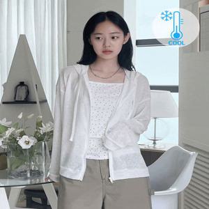 [가을/간절기] 쿠미트 세미크롭 시스루후드집업